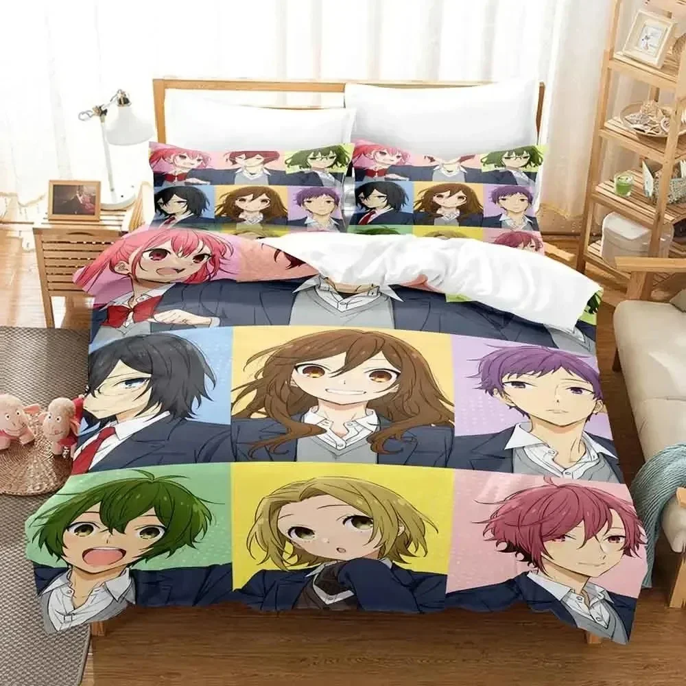 Luxury New 3D Print Anime Hori san to Miyamura kun Horimiya Bedding Set Duvet Cover Bed Set Quilt Cover Pillowcase Queen Size