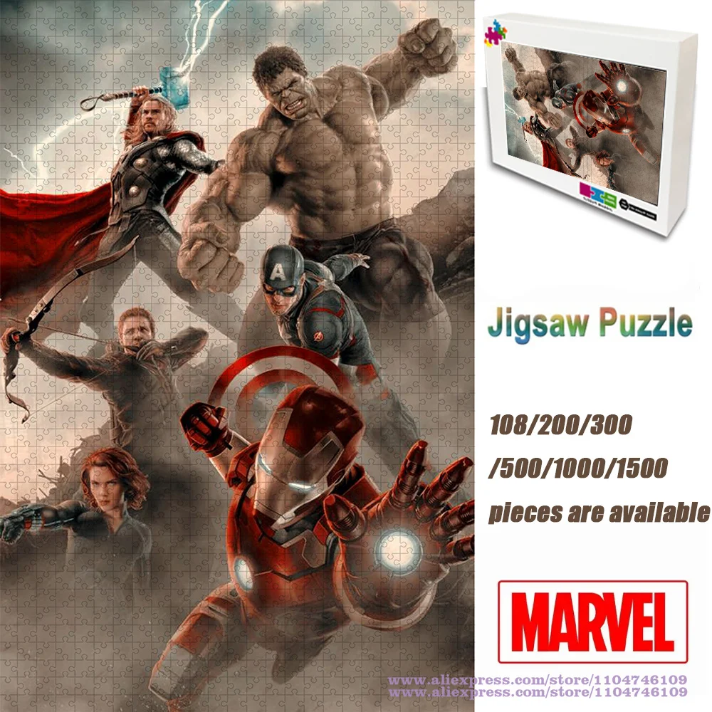 

Marvel Heroes Puzzle Jigsaw Characters Collection Puzzles 108/200/300/500/1000/1500Pcs Intelligence Puzzles for Kids & Adults