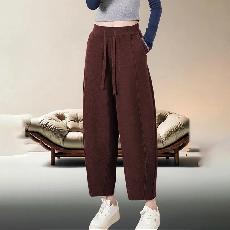 

Fashionable plus Size Casual Pants Women Loose Wide Leg Lantern Pants High Waist Harlan Pants Knife Style Spring Wear
