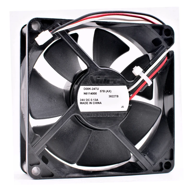 Brand new original D08K-24TU N6114000 8cm 8025 80x80x25mm 80mm fan DC24V 0.13A inverter industrial computer cooling fan