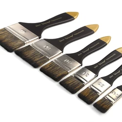 6 Pcs Artist Flat Paint Brush Large Wash Brushes Set for Varnishes Acrylic Painting Watercolor Wood Wall Furniture Brush Cleaner