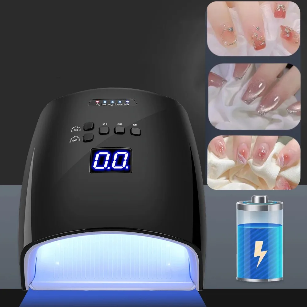 قابلة للشحن الأشعة فوق البنفسجية LED مسمار مصباح 66 واط مصباح للتقليم مع شاشة LCD 3 إعدادات الموقت مسمار الفن مانيكير أدوات للمنزل وصالون