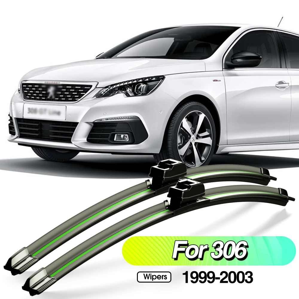 

For Peugeot 306 1999-2003 2pcs Front Windshield Wiper Blades Windscreen Window Accessories 2000 2001 2002