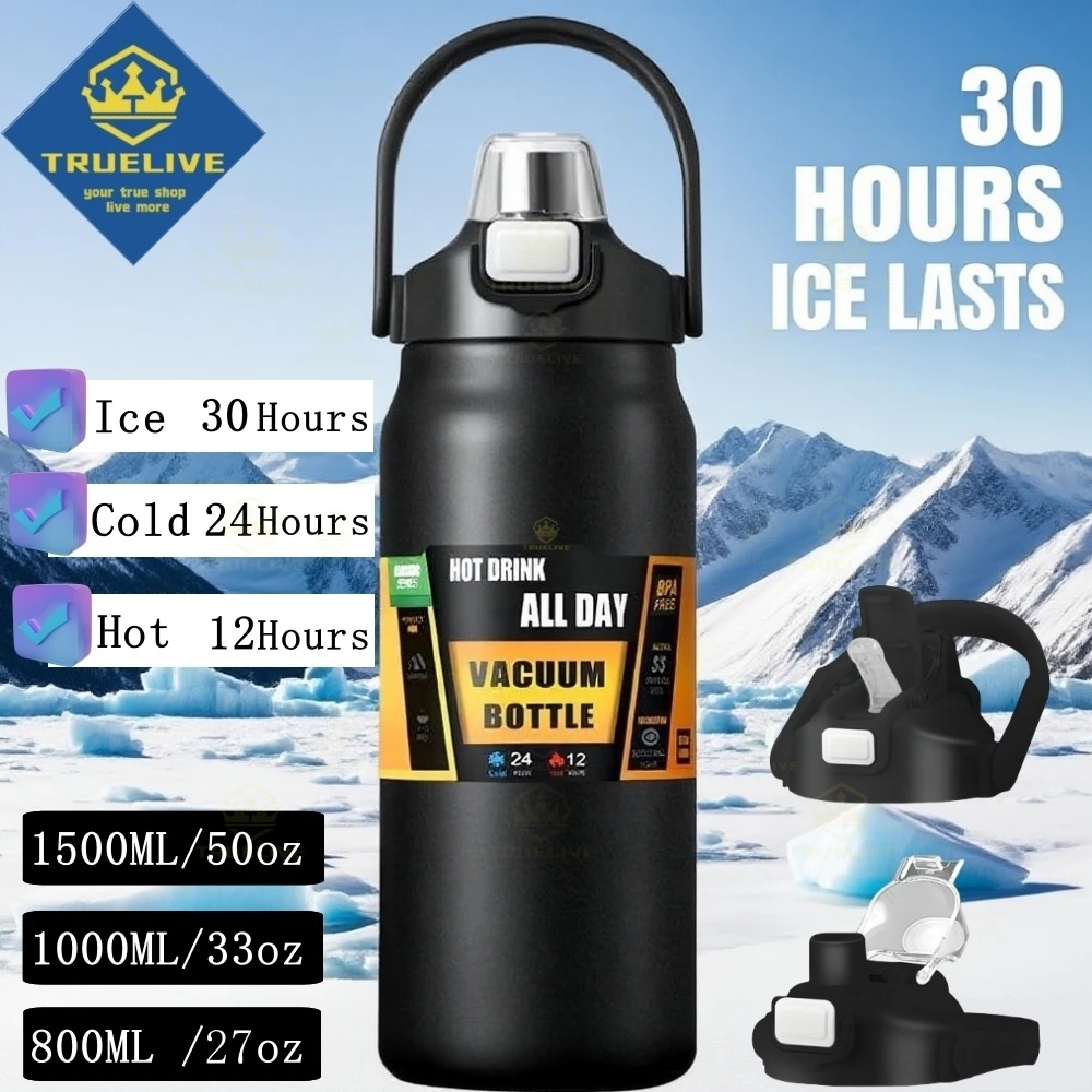 

Портативный термос с соломинкой, термокружка из нержавеющей стали 304, стакан для кофе, спортивные термосы, бутылка для холодной и горячей воды