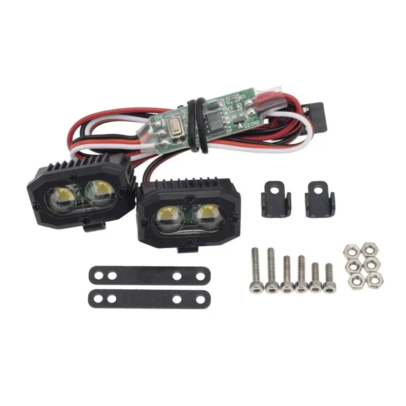 ไฟหน้าสปอตไลท์ไฟ LED สว่าง mobil RC สำหรับตีนตะขาบ1/10 RC SCX10แกน90046หมัด Capra redcat VS4-10 Gen8