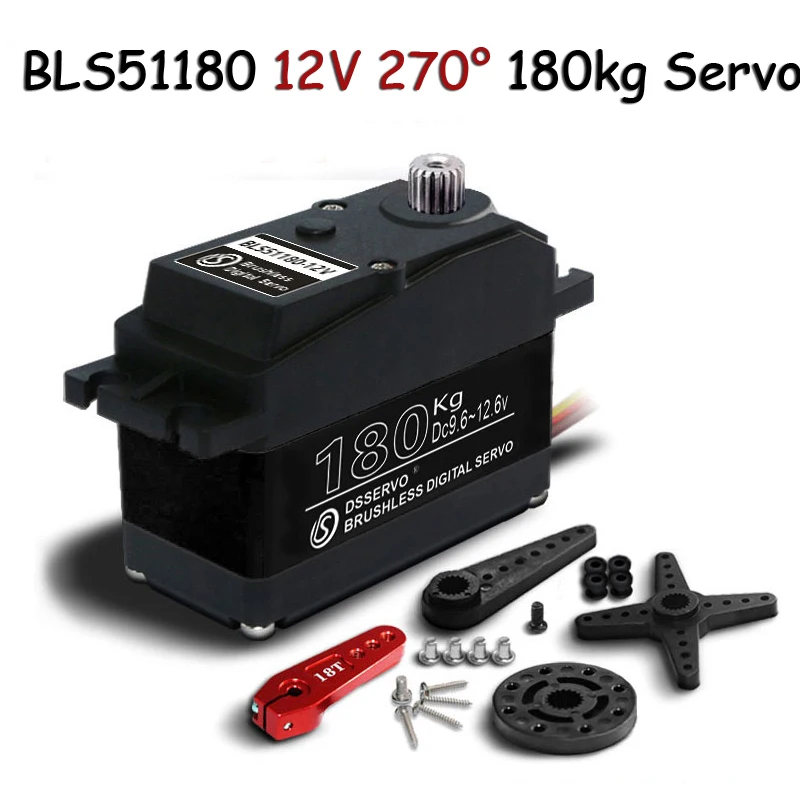 Servo digital BLS51180 180kg 12V 24V 180 ° /270 °   Servo de engrenagem de metal para carro 1/5 RC Redcat HPI Baja UAV 5B SS peças de avião robô
