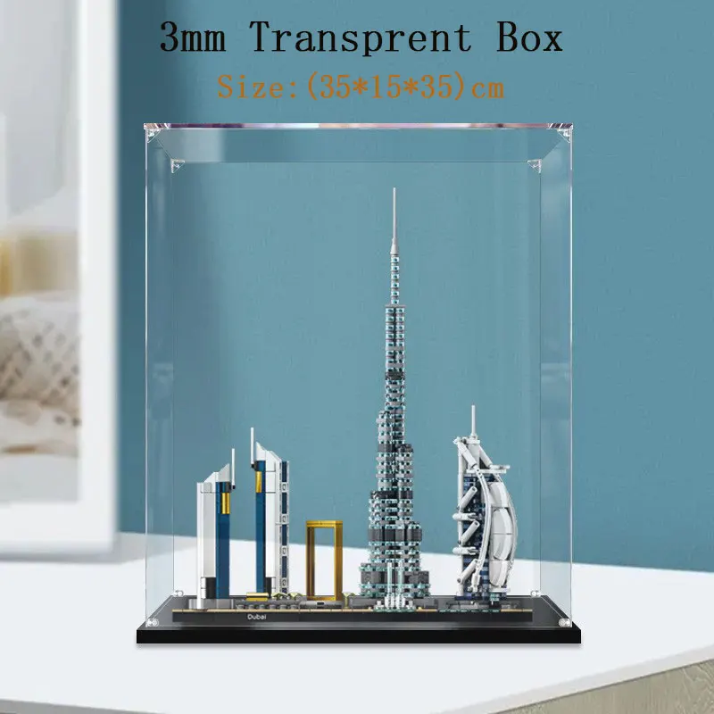 Acrylic Display Box For 21052 Dubai Skyline Dustproof Clear Display Box Showcase Kid‘s Xmas Gift Not Include The Model