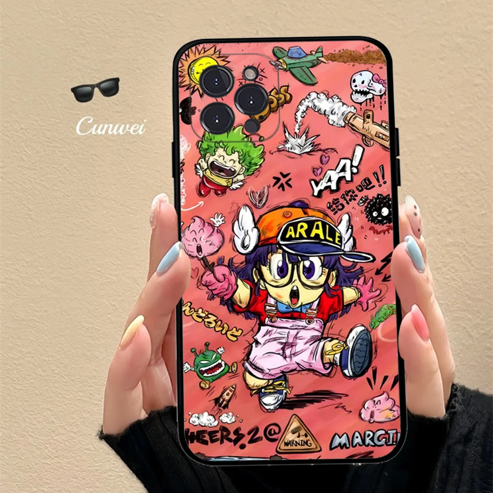 D-Dr S-Slump A-Arale Phone Case For iPhone 16 15 14 11 12 13 Mini Pro XS Max Cover 6 7 8 Plus X Funda Shell