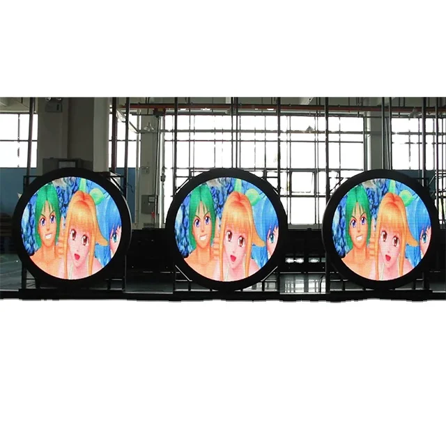 Chinese Outdoor hd P6 full color advertising tv round led displays screen