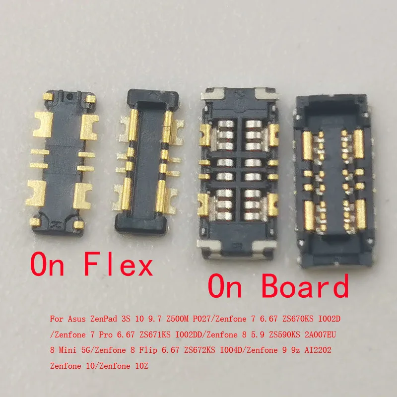 

1-2Pcs Battery Flex FPC Connector Plug For Asus Zenfone 9 9Z 10 10Z 8 Mini Flip 7 Pro ZenPad 3S ZS590KS ZS671KS ZS672KS ZS670K