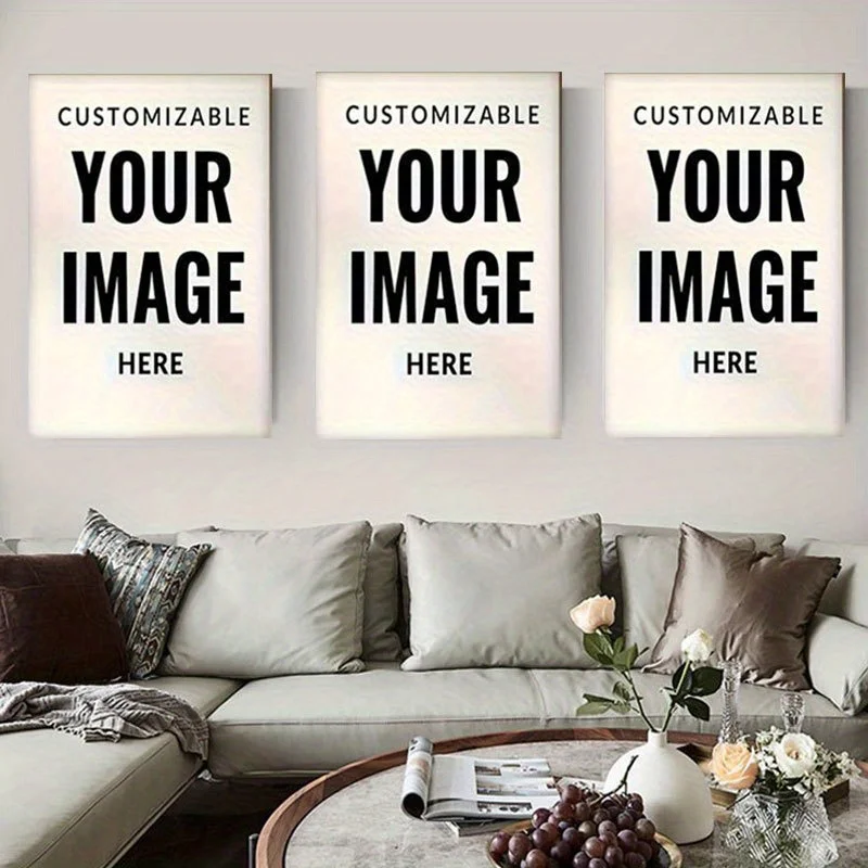 3-piece customizable personalized home decor poster set, available for couple photos, family, pets, weddings, and anniversaries image 5