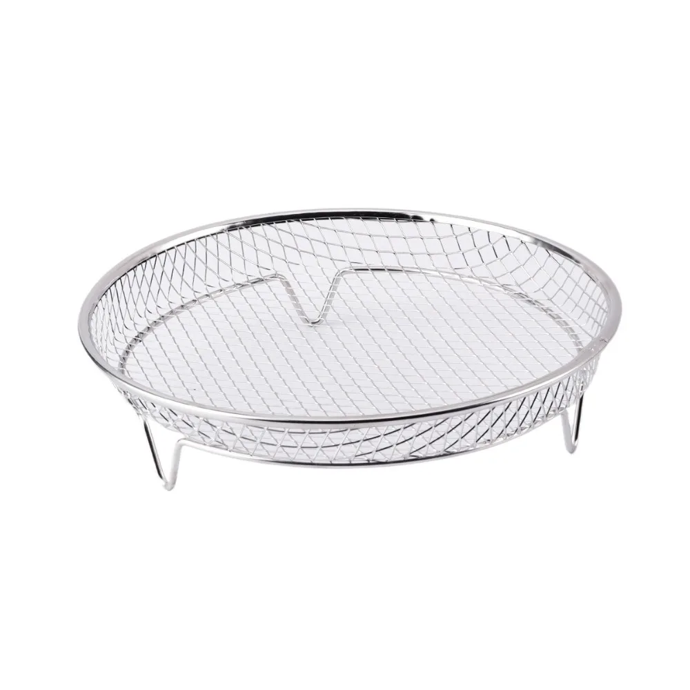 

Stainless Steel Air Fryer Rack Multi-functional Non-Stick Baking Rack Heat Resistant Rust Prevention Grill Basket