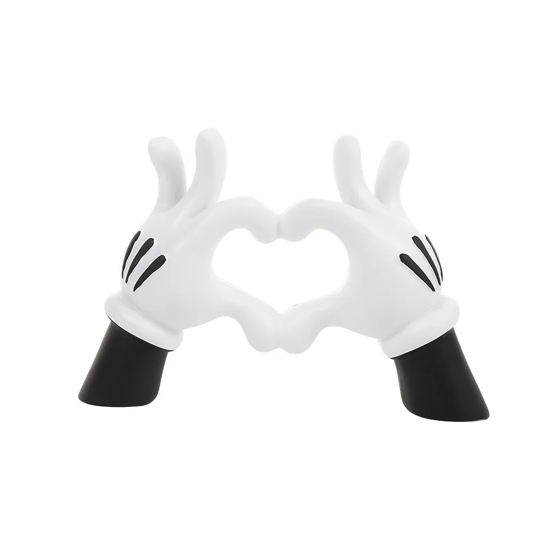 Disney Mickey Mouse Hand With Love Heart Table Decoration Home Creative Funny Decorations Collection Ornaments Hobby Toys Gift