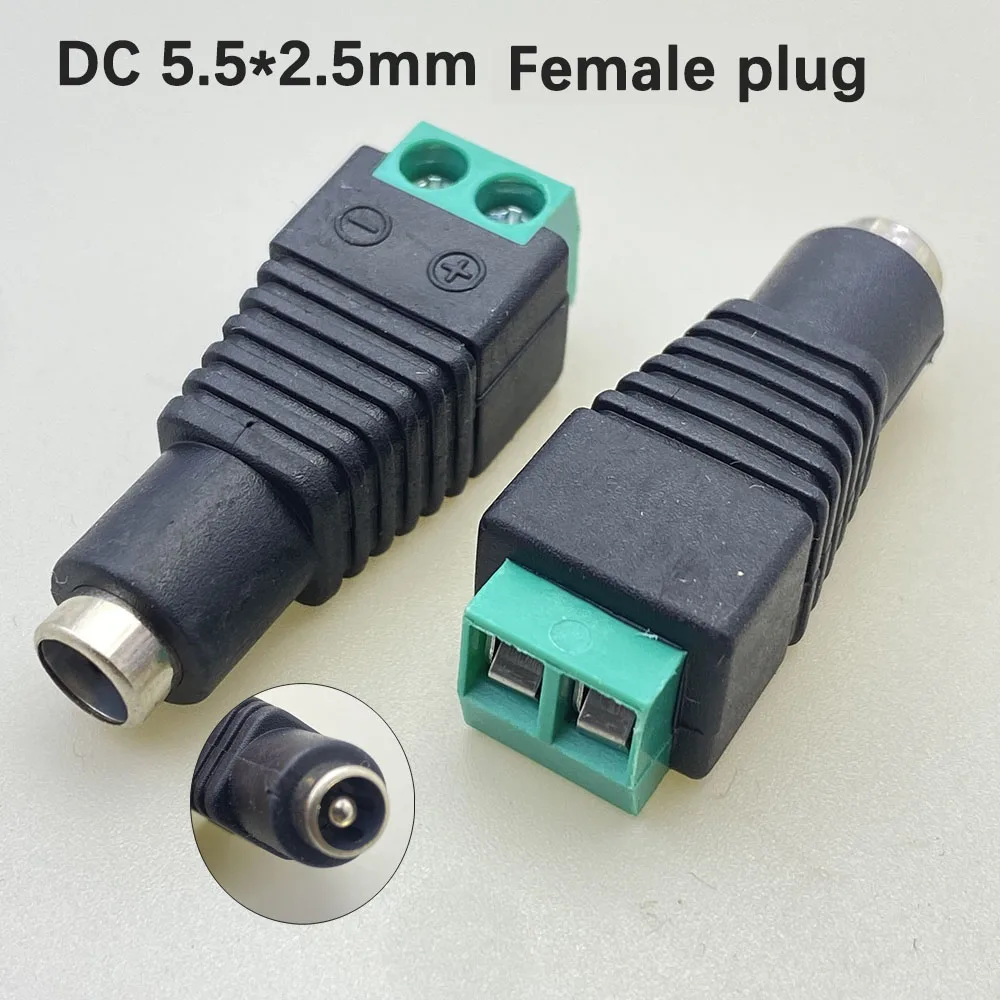 Dc 커넥터 5.5mm x 2.1mm/2.5mm 잭 남성 여성 어댑터 플러그 일반 커넥터 cctv 카메라 전원 변환 led 스트립 dvr 용 12V 24V