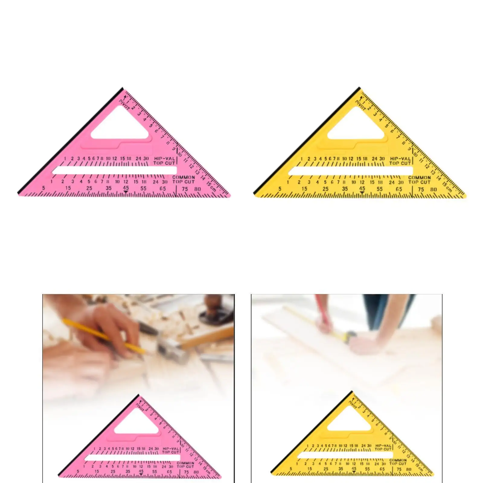 Régua triangular de carpintaria, régua de ângulo reto para carpinteiro de oficina industrial
