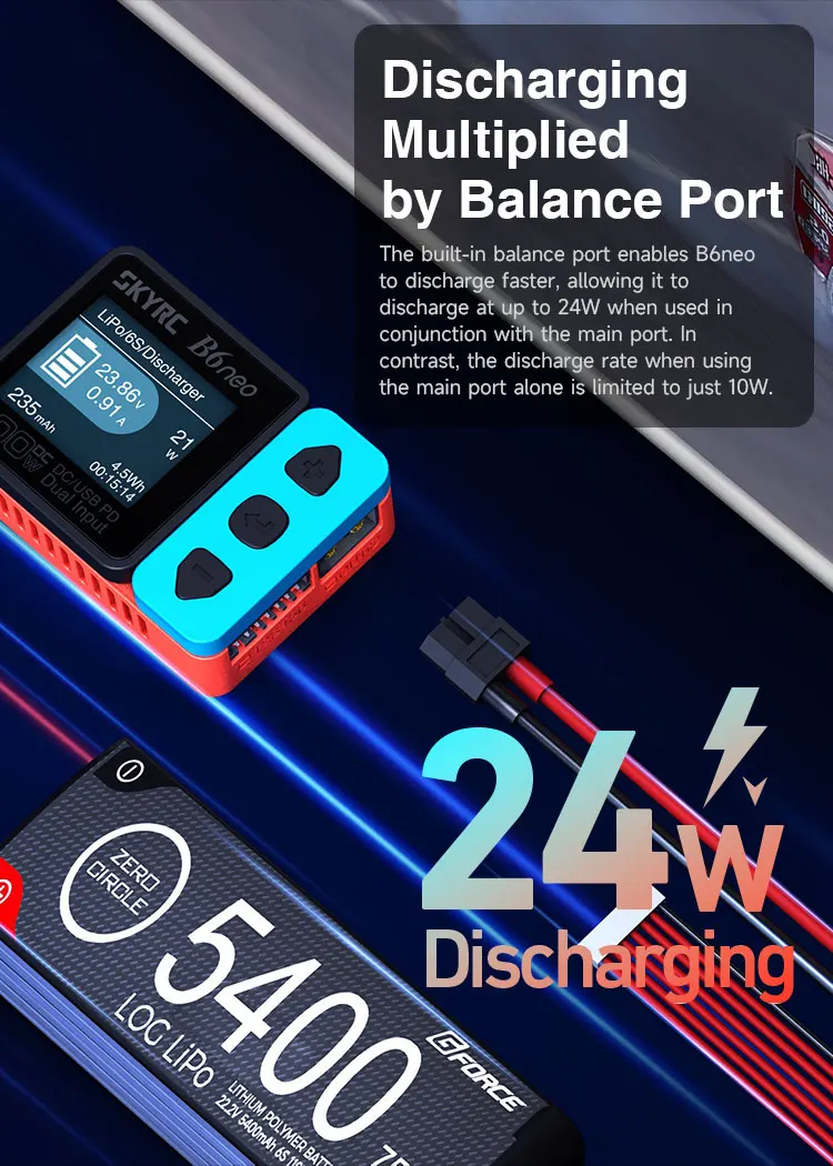 SkyRC B6neo Smart Charger DC 200W PD 80W Balance LiPo/Life/Lilon Battery Compact Discharger RC Model Car Boat Axial SCX10 Part