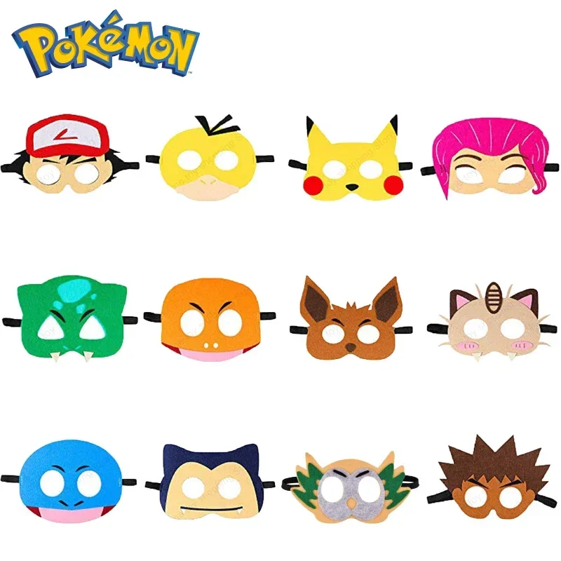 

Pokemon Pikachu Mask Anime Figures Snorlax Squirtle Cosplay Mask Toys Kids Party Holiday Mask Decoration Supplies Birthday Gifts