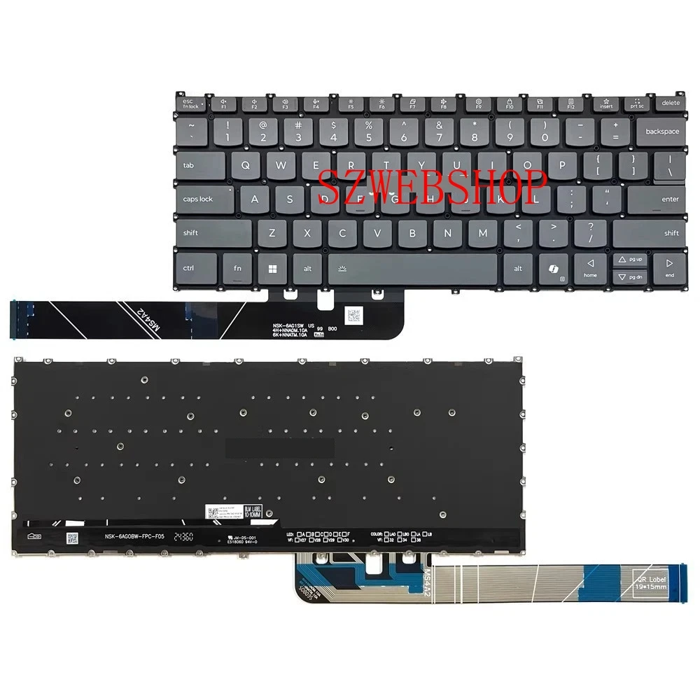 

Новая клавиатура для ноутбуков Lenovo IdeaPad Slim 5 13ARP10 14AGP11 14AHP11 14IPH11, US-раскладка, с подсветкой