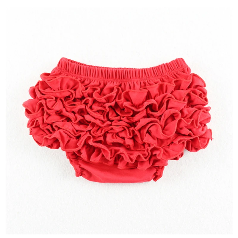 Ruffle Diaper Cover High Quality Baby Shorts Custom Design Briefs Red Girl Cotton Butt Layered Ruffle Bloomers