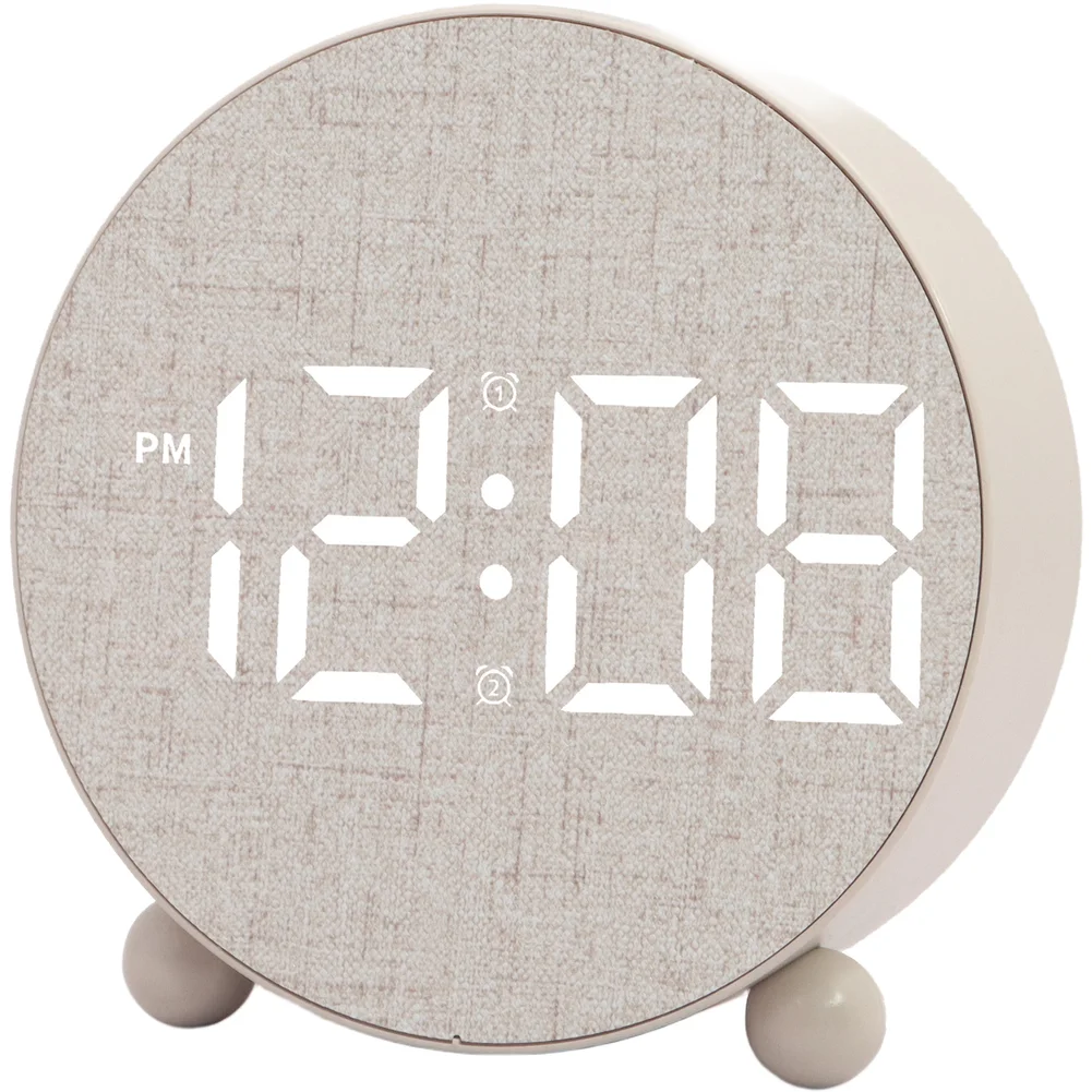 Digital LED Alarm Clock Featuring Dual Alarm Function Adjustable Brightness Date Temperature Display and Snooze Time Selection