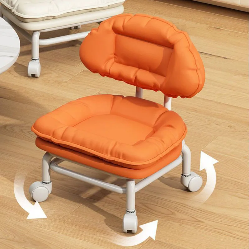 Lazy Person Rotating Backrest Roller Plastic Stool Small Universal Low Stool Coffee Table Living Room Office MovablePlasticChair
