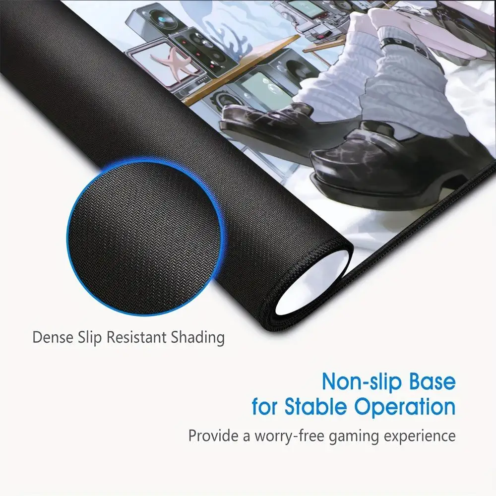 فتاة سماعة الرأس في عالم الخيال تحت الماء لوحة ماوس مطاطية غير قابلة للانزلاق قابلة للغسل