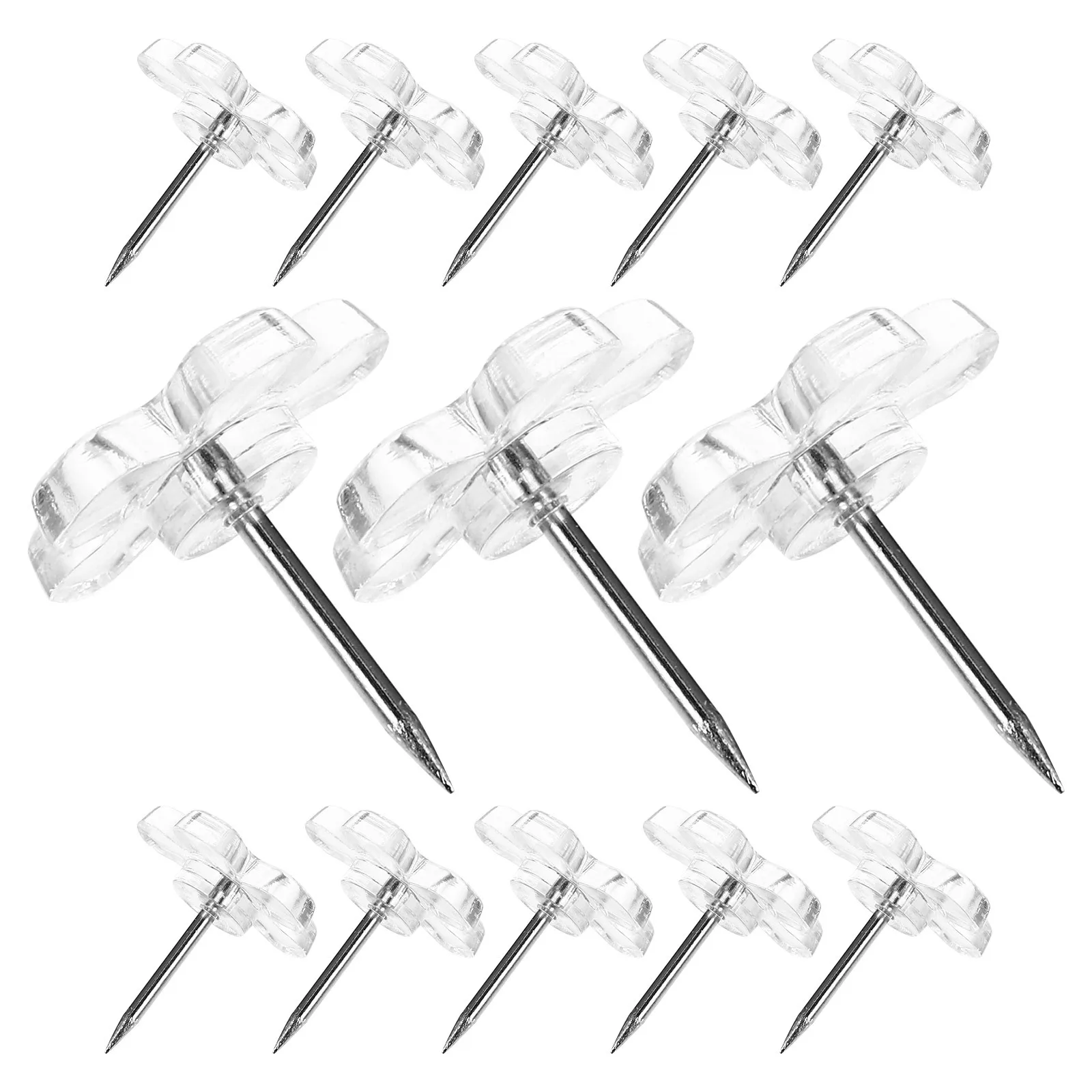 100 قطعة مسامير الإبهام زهرة شفافة دبابيس ضغط واضحة للوحة الفلين نشرة خريطة جدار عمل فني مكتب ديكور المنزل تحديد #3