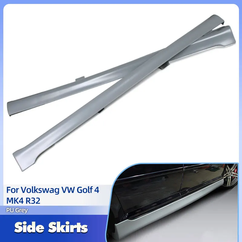 PU Unpainted Side Skirts Apron Kit for Volkswag VW Golf 4 MK4 R32 2003-2005 Racing Side Door Bumper Extension Lip Body Kits