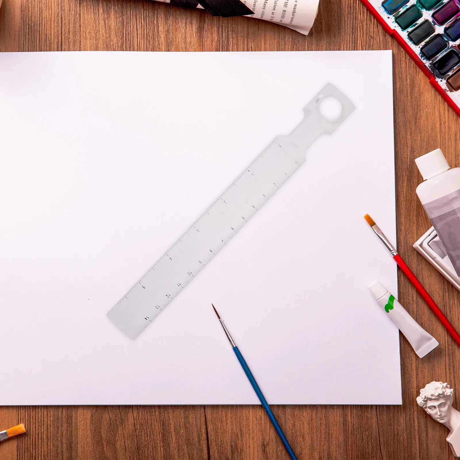 

Многофункциональная пластиковая линейка-лупа для измерения и геометрии, 2-кратное увеличение, четкая шкала, для школы и офиса