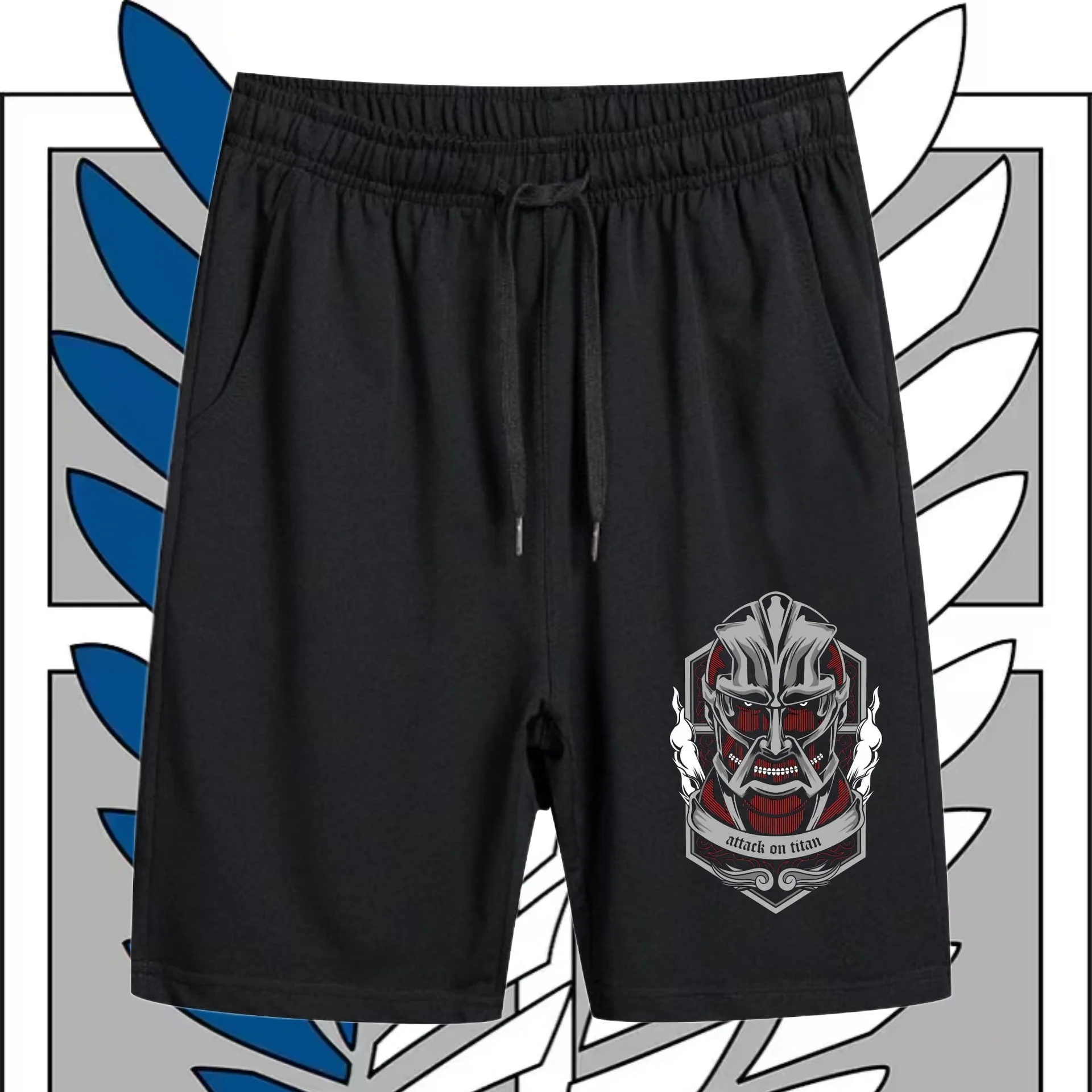 2025 최신 핫 쇼츠 애니메이션 진격의 거인 주변기기 애니메이션 팬 3D 프린팅 반바지 여름 성인 남성 캐주얼 패션 반바지