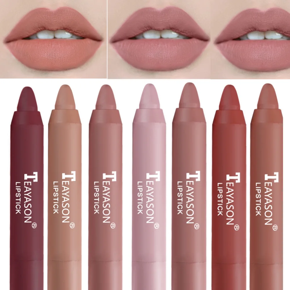 12 cores Sexy Matte Batom impermeável de longa duração Cor Rendering Non-stick Velvet Lips Liner Lápis Mulher Maquiagem Cosméticos