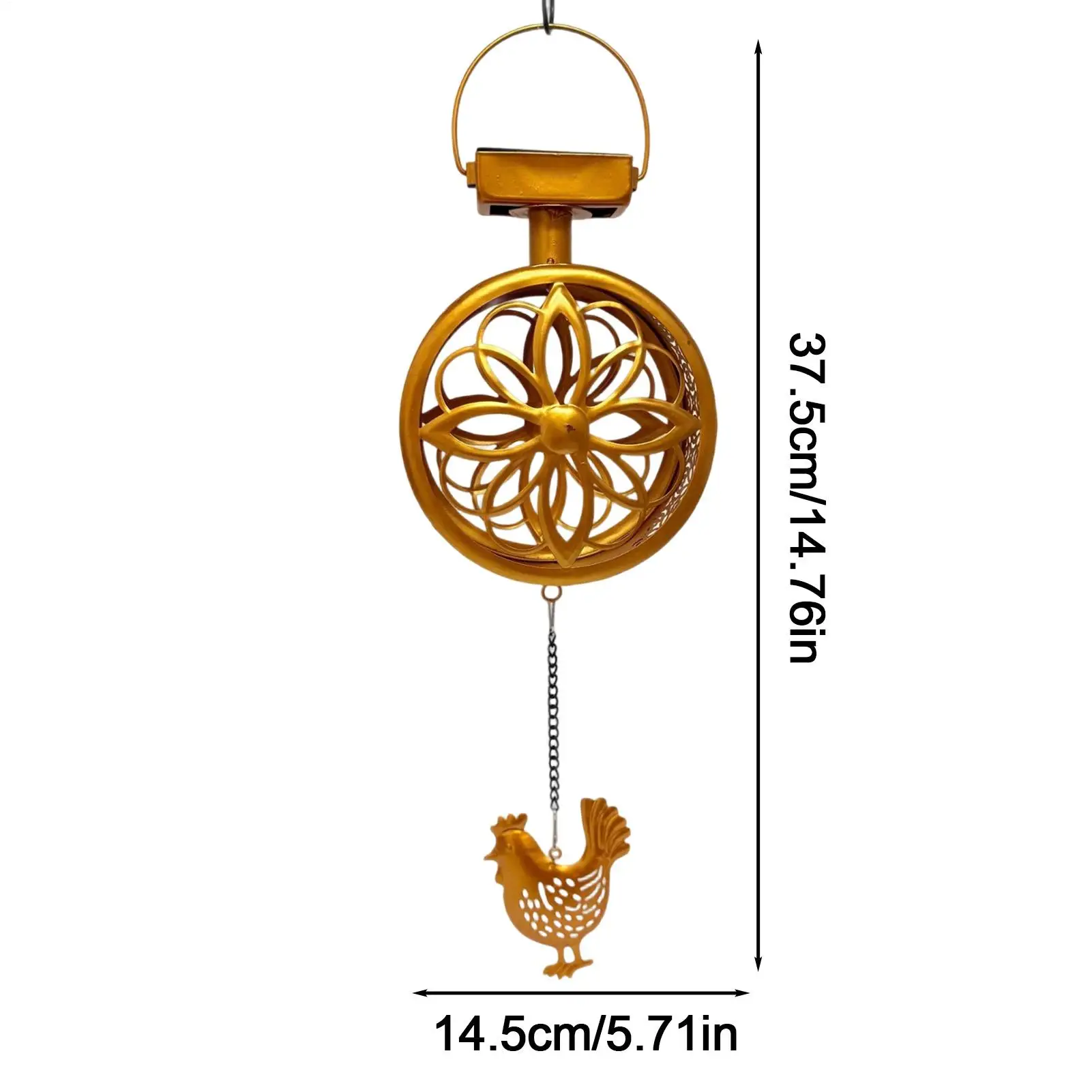 Solar Outdoor Hanging Pendant Light Iron Wind Chime Flower Lamp Waterproof Decorative Atmosphere Light For Garden Balcony Yard - view 6