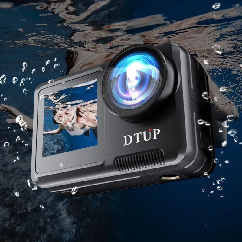 Manufacturer Colorful Dual Touch Screen IP68 Waterproof Action  4k 60fps 24MP With WIFI And Waterproof Case