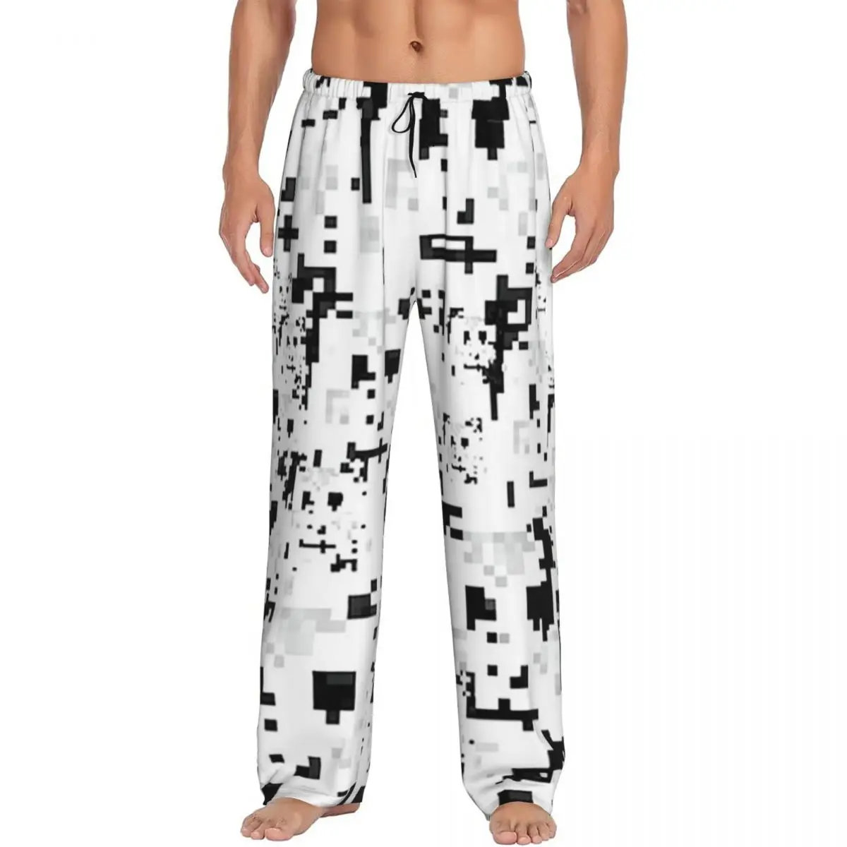 Custom Anti Facial Recognition Pajama Pants Men Sleepwear Sleep Lounge Bottoms with Pockets