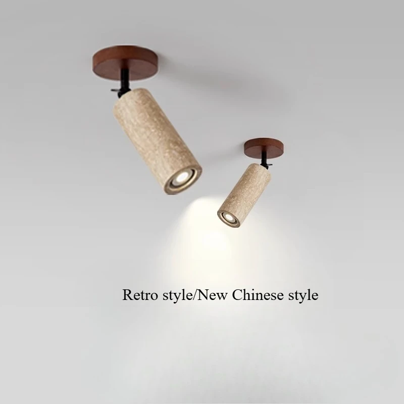 

Yellow Stone Japanese Style Minimalist Adjustable Spotlight for Living Room Corridor Entryway Modern Lighting