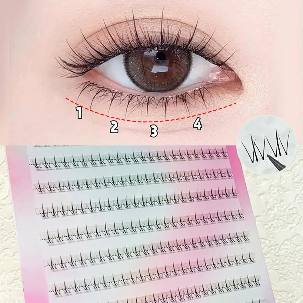 Estensione ciglia coreana Innesto ciglia sotto ciglia Ciglia a grappolo Ciglia inferiori Trucco quotidiano Strumento per trucco naturale per occhi comici