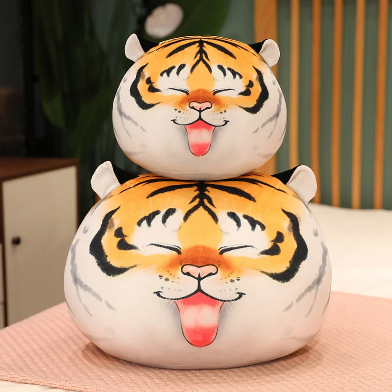 

Kawaii Plush Fat Tiger Stuffed Toy Animal Tiger Round Ball Shaped Pillow Cute Children Christmas Gift