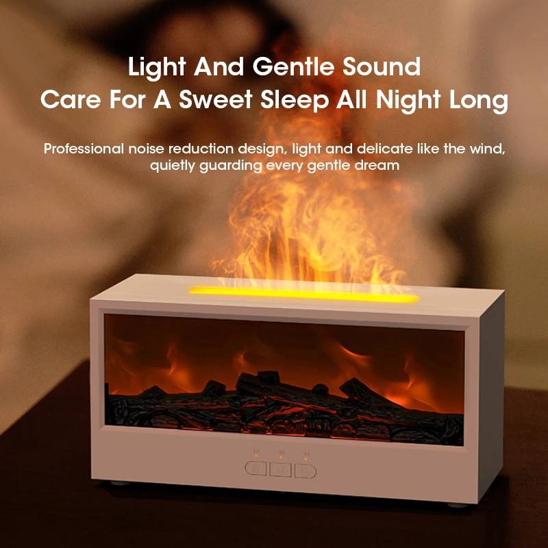 150ml Simulated Fireplace Aroma Diffuser Flame Air Humidifier with Remote Control Waterless Auto Off for Home Room Creative Gift view 5