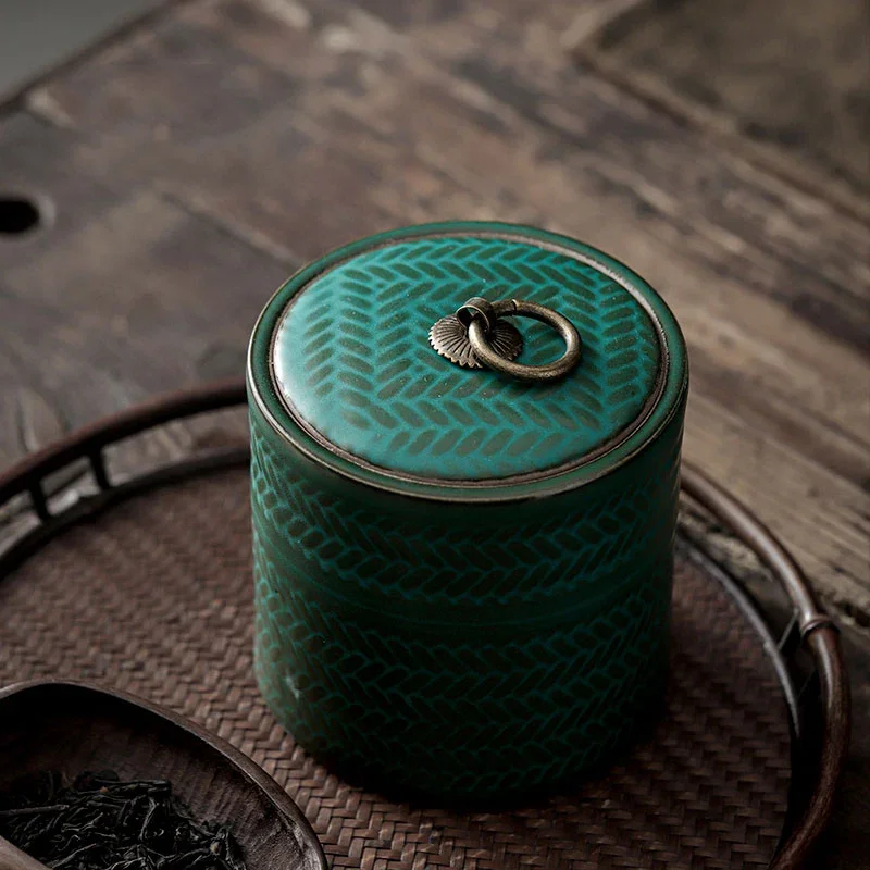 

Банка для чая, керамический резервуар для хранения, винтажные керамические фарфоровые декоративные банки, влагостойкая герметичная банка, герметичные банки для конфет, кофейных зерен