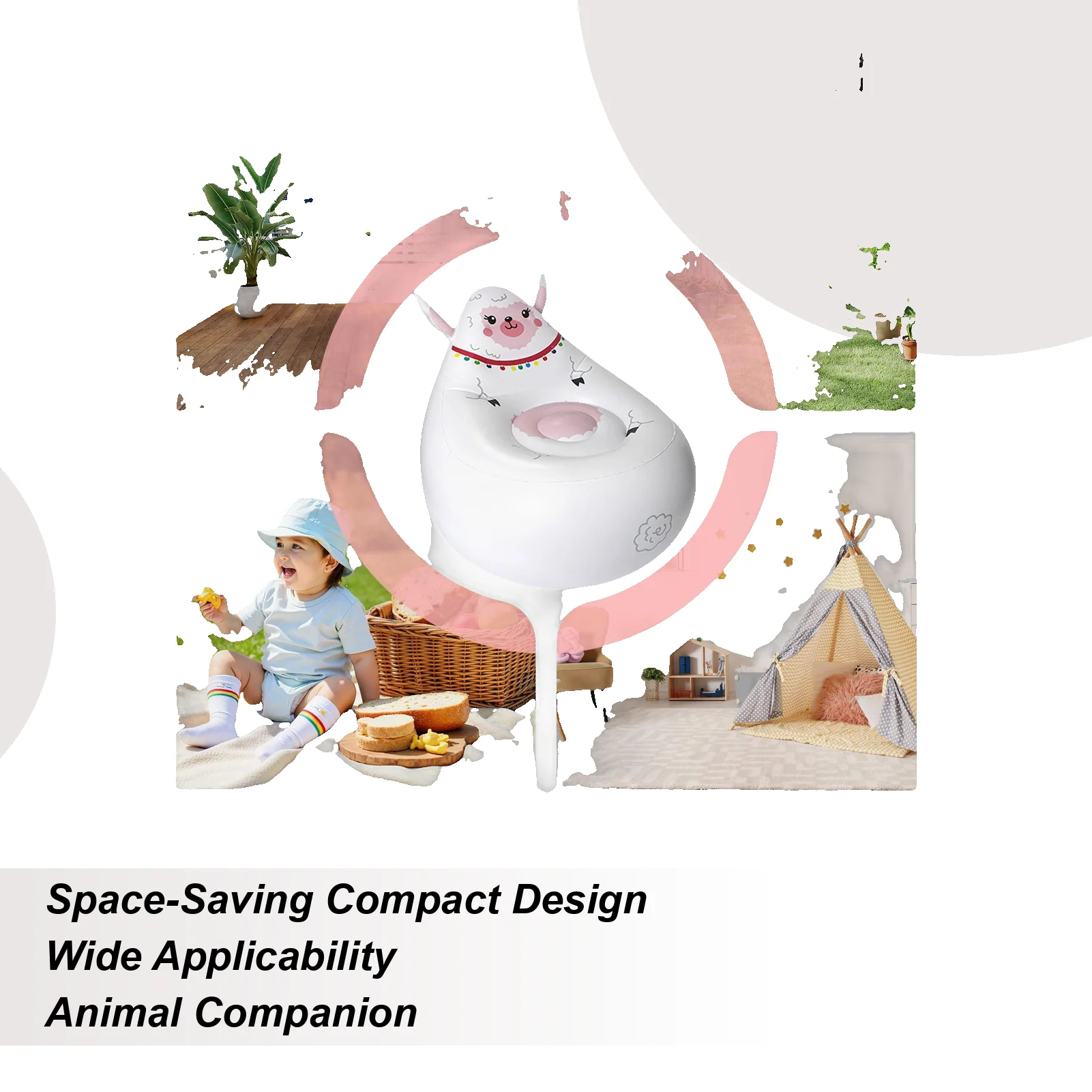 Inflatable Chair Portable Animal Shape Seat Patio Sofa For Kids Camping Patio Beach Travel Indoor Backyard Garden