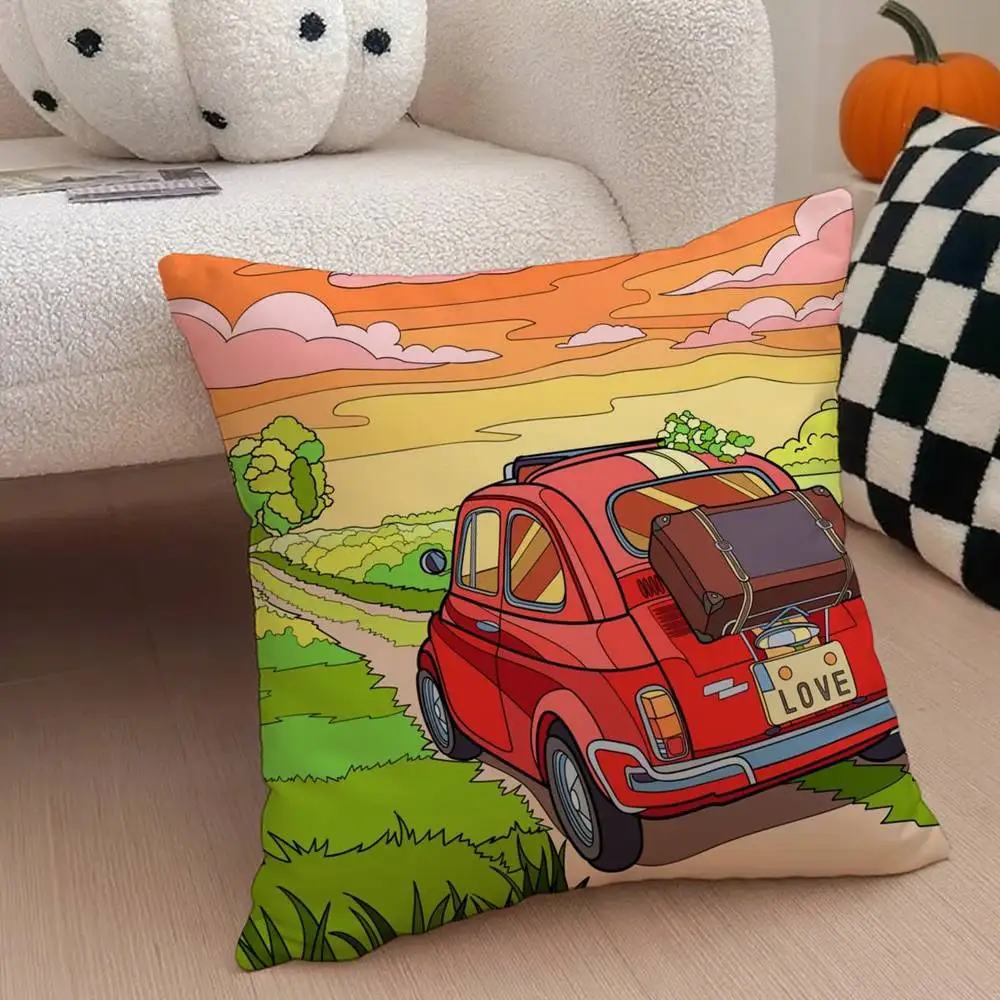 سعيد العربة الكرتون البيت كيس وسادة مكافحة الغبار المخدة غير مرئية سستة حريري قصير أفخم غطاء وسادة أريكة