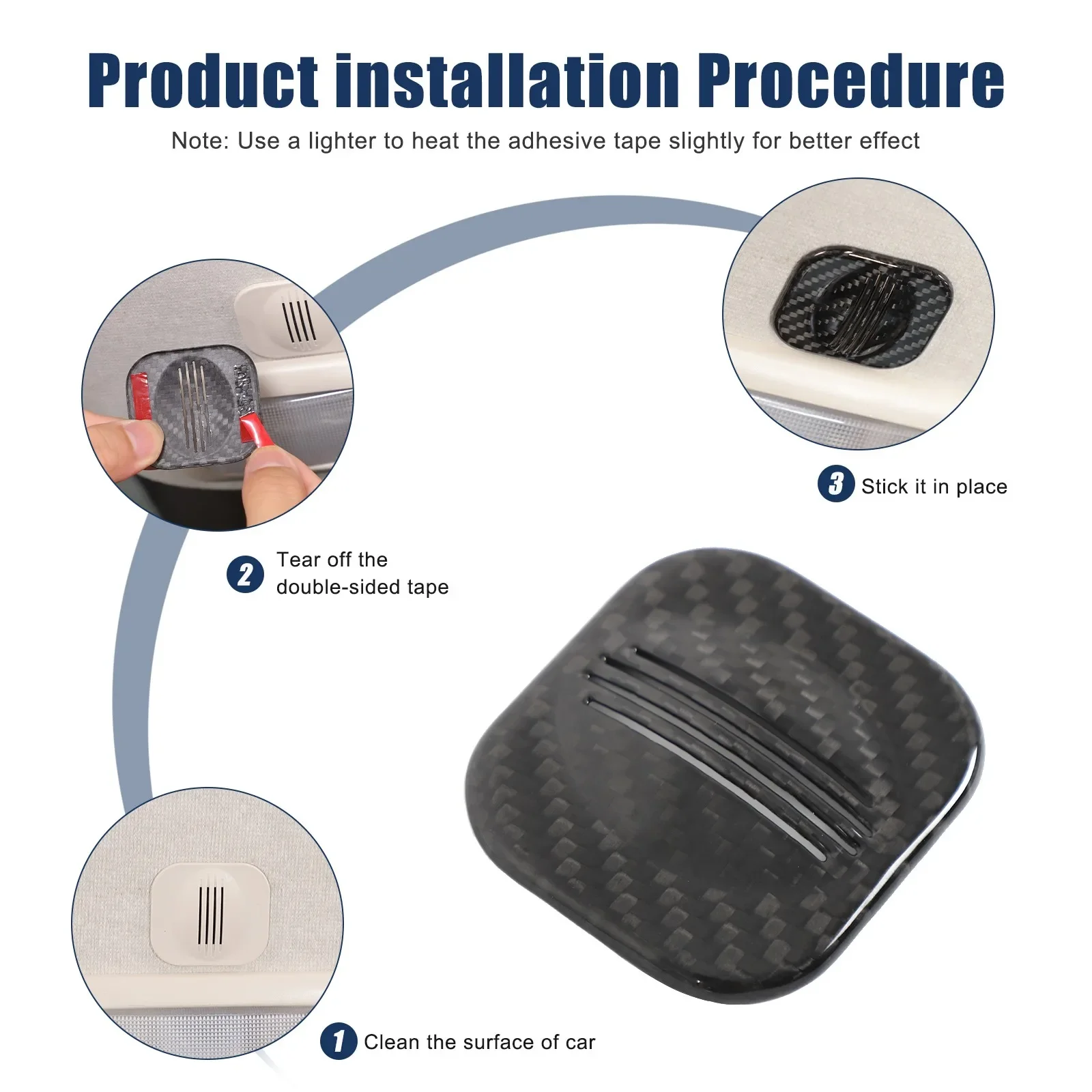 

1PCS Dry Carbon Fiber Car Roof Microphone Cover Overhead Microphone Accessories Trim For Fiat 500 Abarth 500 2016-2025