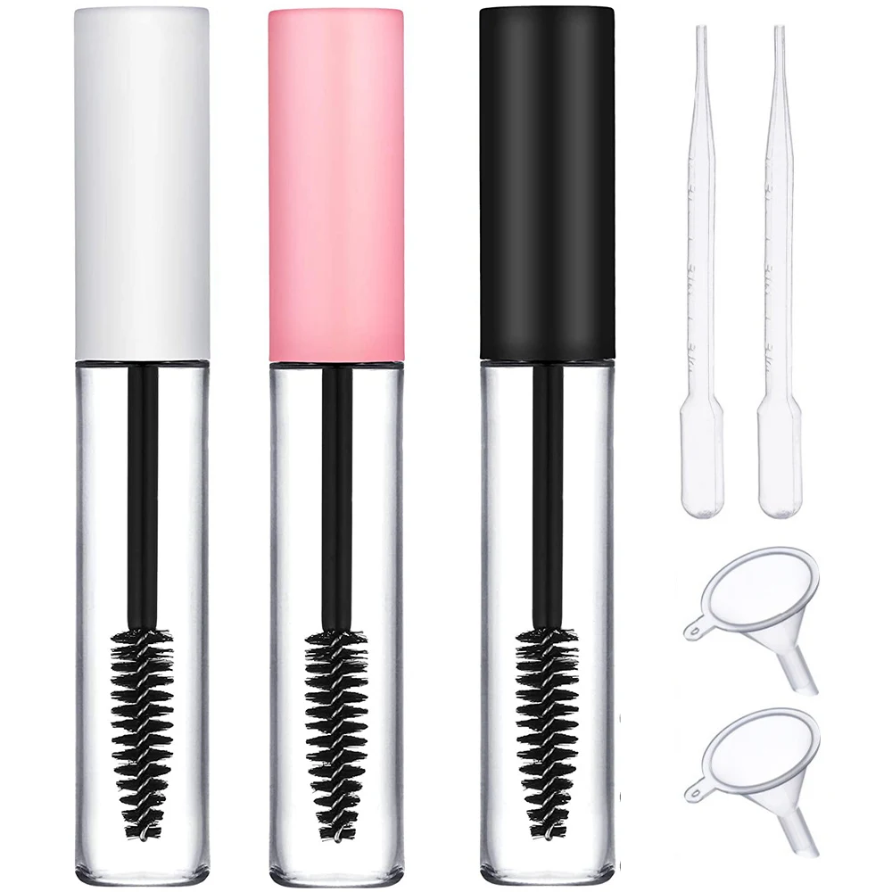 1pc 10ml Empty Eyelashes Tube Mascara Tube Vials Bottle Tool Fashion For Castor Oil DIY Mascara Container Set With colorful Cap