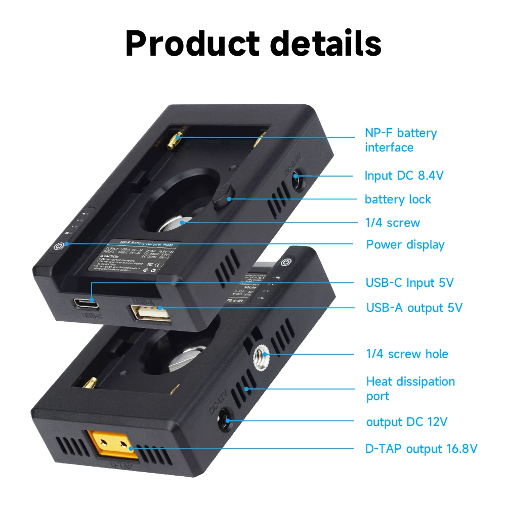 NP-F Battery to V-Mount Battery Converter Adapter Plate Fit F990 F980 F970 F750 F550 for Canon 5D2 DSLR Cam LED Light Monitor