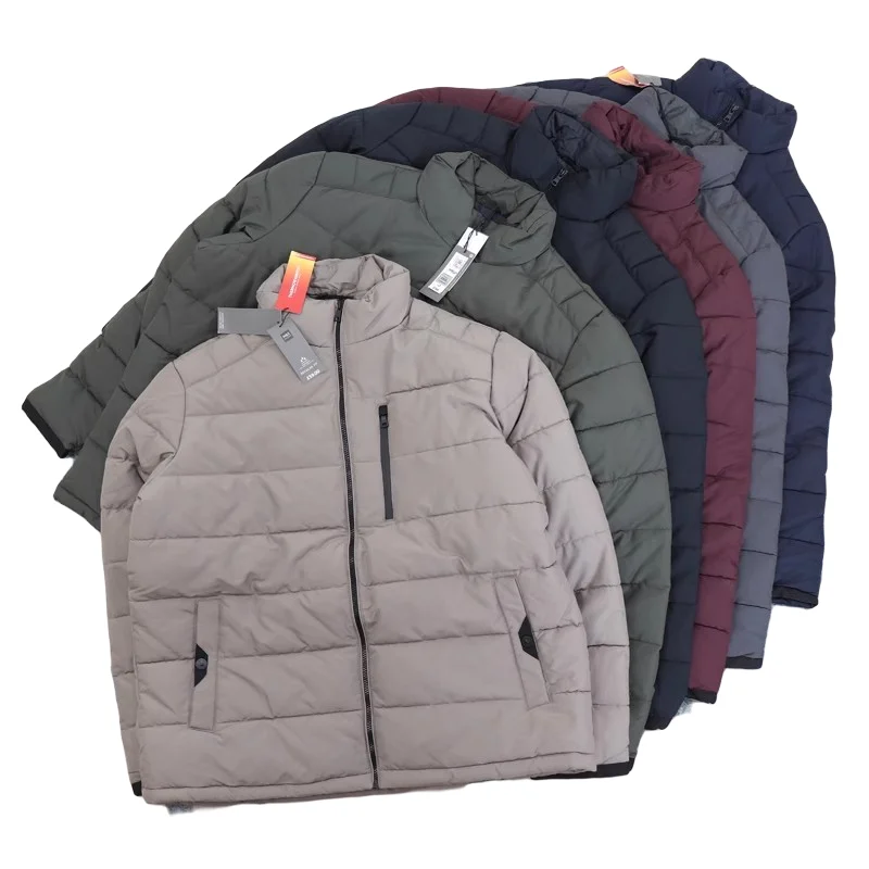 

Мужская теплая хлопковая куртка малого размера с воротником-стойкой, многокарманная, утепленная, зимняя верхняя одежда, модная городская стильная модель на молнии