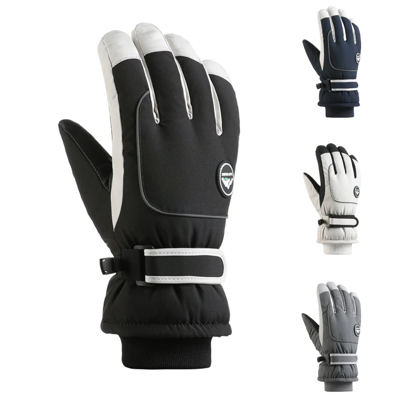 

Мужские зимние лыжные перчатки, водонепроницаемые термоперчатки с сенсорным экраном для катания на лыжах, езды на велосипеде, холодной погоды