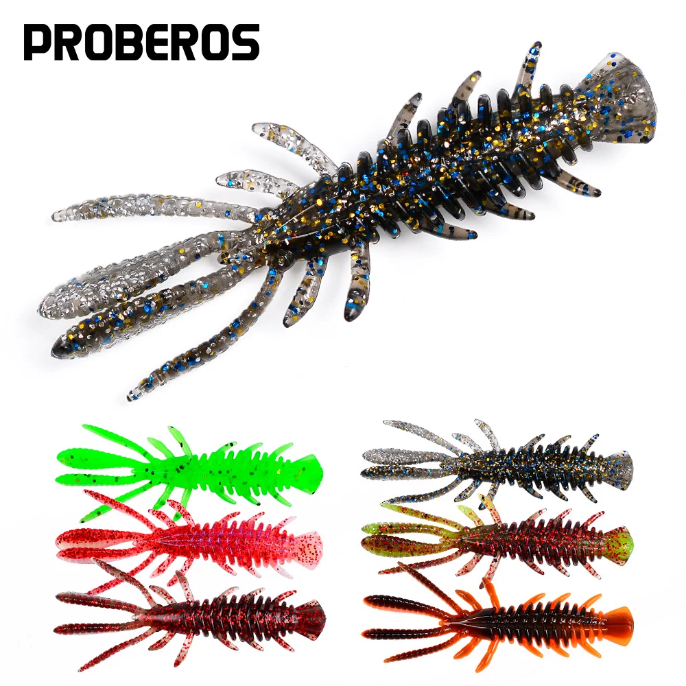 

PROBEROS 20pcs for Freshwater & Saltwater Fishing Tackle Floating Bionic Shrimp Soft Baits Artificial Fishing Lures