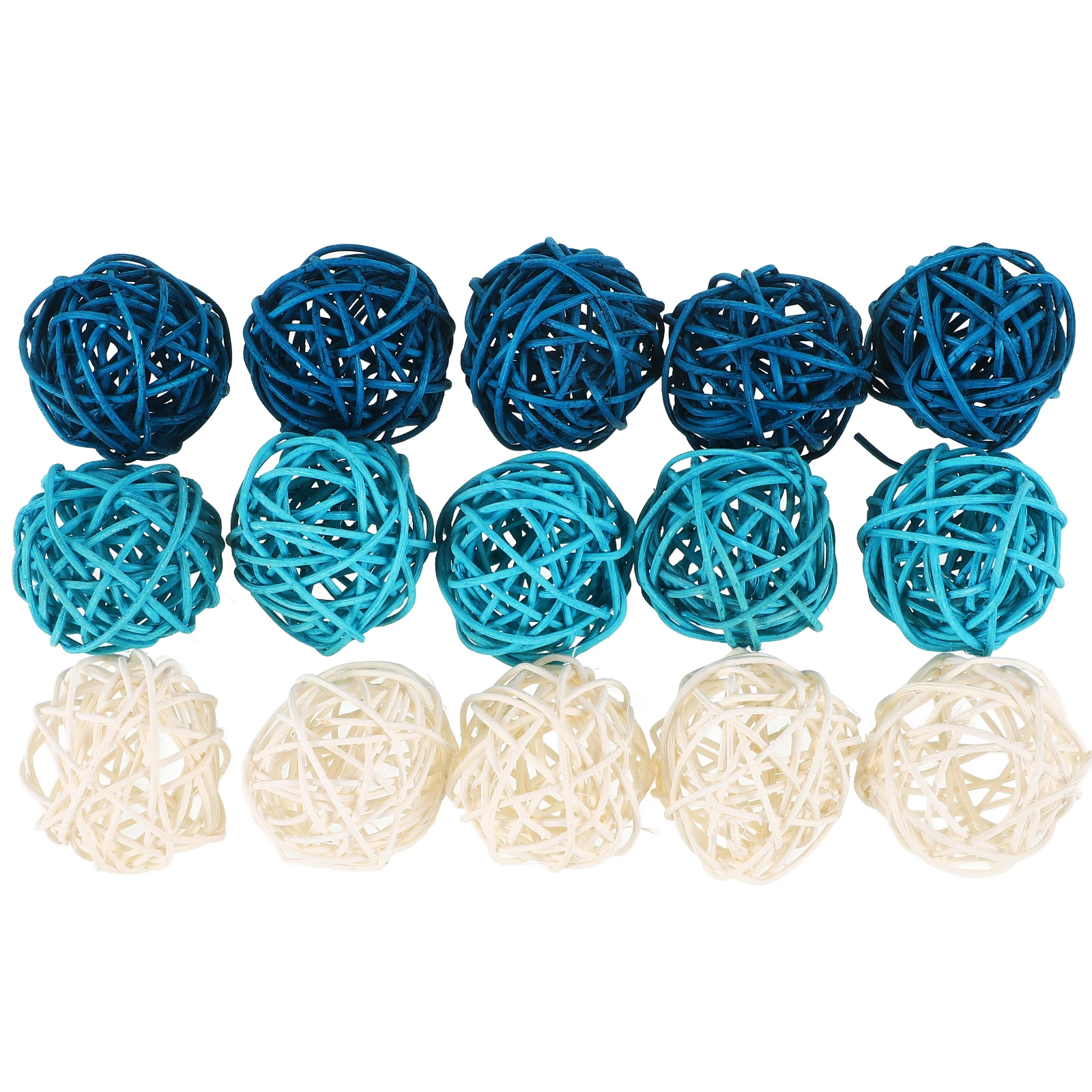 

15pcs Rattan Balls Wicker Decorative Orbs Spherical Blue White Vase Fillers Bowl Home Office Hotel Party Decor Essential Oil