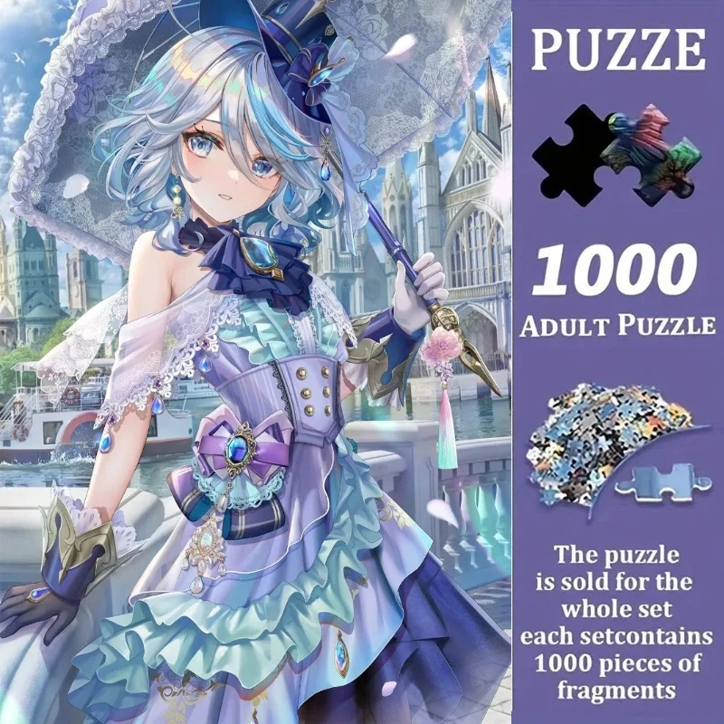500/1000pcs Adult Jigsaw Puzzles  Cartoon Girl Princess Suitable for Adults & Families - Challenging Large Pieces, Portable