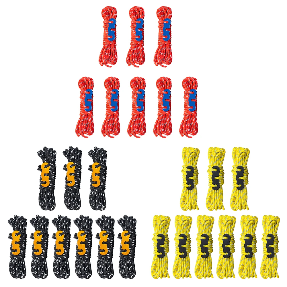 8 قطعة 3 مللي متر في الهواء الطلق خيمة غي الحبال التخييم اكسسوارات 13ft خيمة خط الحبل الثابت للتخييم التنزه المظلة المأوى النشاط في الهواء الطلق #2